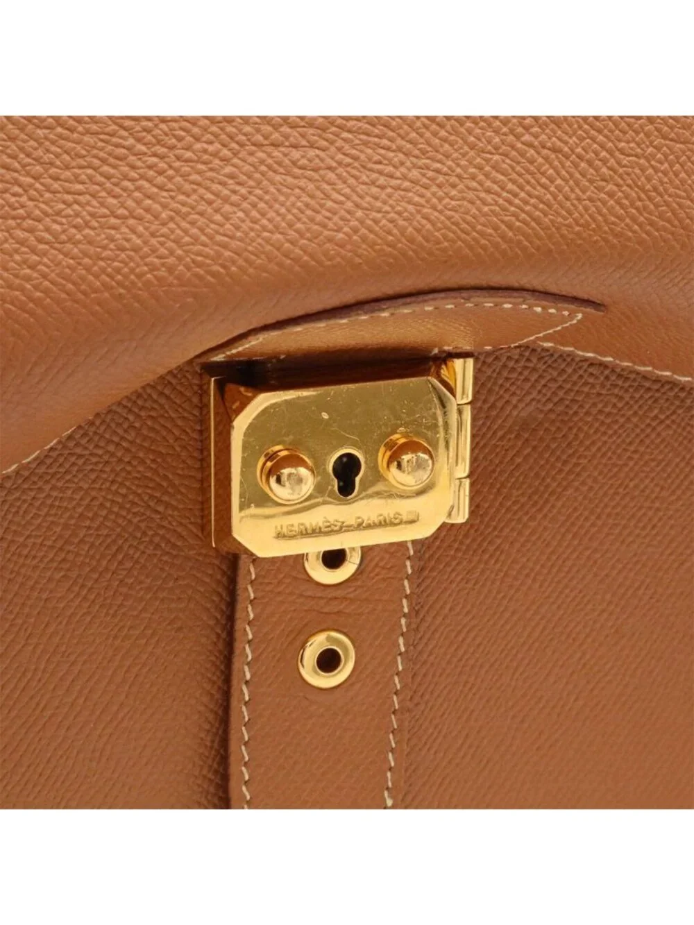 Hermes Sac a Depeches 38 Business Briefcase Document Purse Veau Epsom Brown Gold